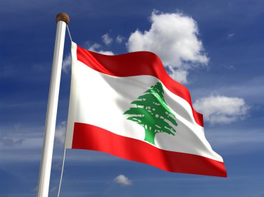 Lebanon flag (with clipping path) clipart