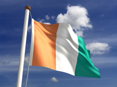 Ivory Coast flag (with clipping path) clipart