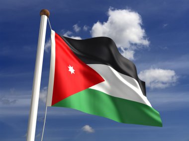 Jordan flag (with clipping path) clipart