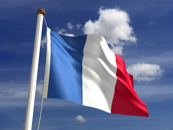 Flaga Francji (ze ścieżką przycinającą) — Zdjęcie stockowe