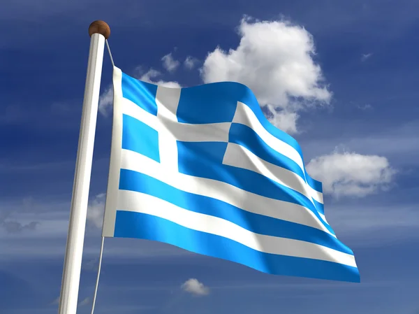 Grekland flaggan (med urklippsbana) — Stockfoto