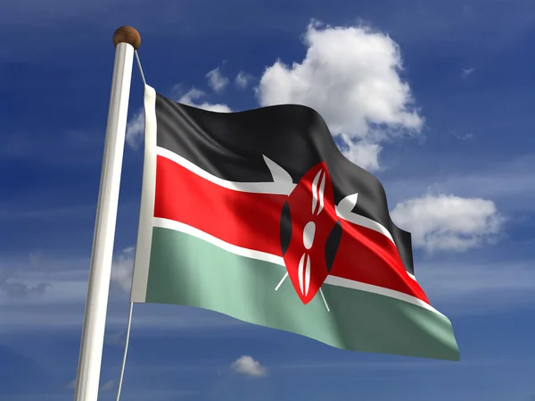 肯尼亚国旗 (与剪切路径) — 图库照片