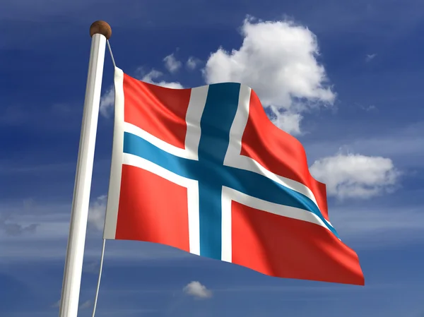 Norsko vlajka (s ořezovou cestou) — Stock fotografie