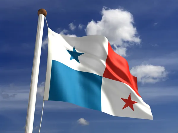 Bandeira do Panamá (com caminho de recorte ) — Fotografia de Stock
