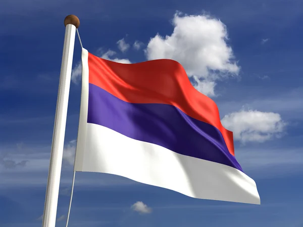 Прапор Сербії (з відсічним контуром) — стокове фото