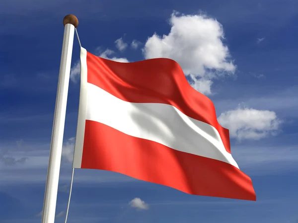 Σημαία της Αυστρίας (με διαδρομή αποκοπής) — Φωτογραφία Αρχείου