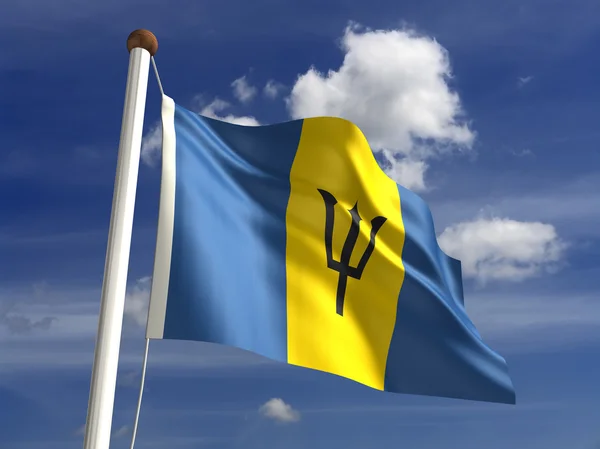 Bandeira de Barbados (com caminho de recorte ) — Fotografia de Stock