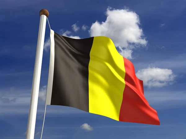 Belgien flagga (med urklippsbana) — Stockfoto