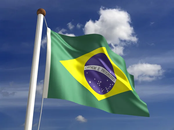 Flaga Brazylii (ze ścieżką przycinającą) — Zdjęcie stockowe