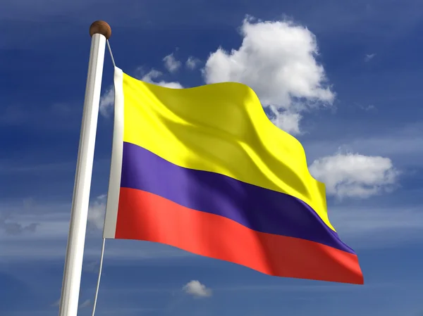 Bandera de Colombia (con ruta de recorte ) — Foto de Stock