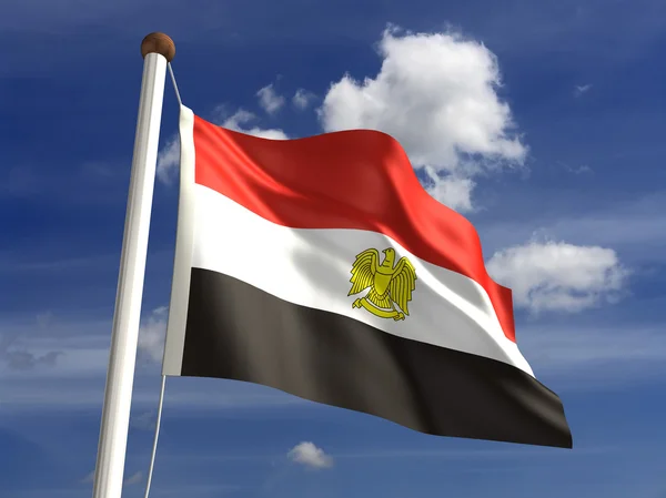 埃及国旗 (与剪切路径) — 图库照片