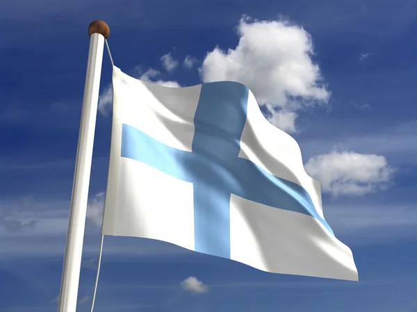 Finnland-Flagge (mit Clipping-Pfad)) — Stockfoto