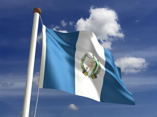 Bandeira da Guatemala (com caminho de recorte ) — Fotografia de Stock