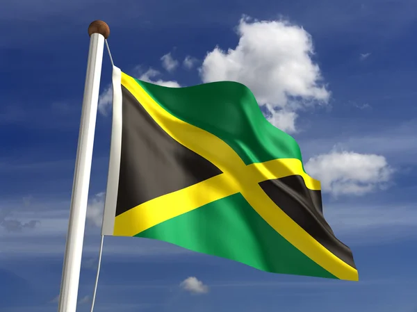 Jamaika bayrakla (kırpma yolu) — Stok fotoğraf