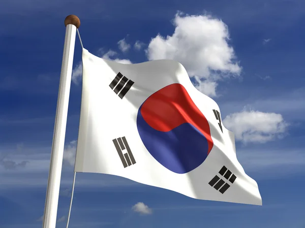Прапор Південної Кореї (з відсічним контуром) — стокове фото