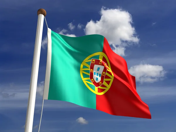Flaga Portugalii (ze ścieżką przycinającą) — Zdjęcie stockowe