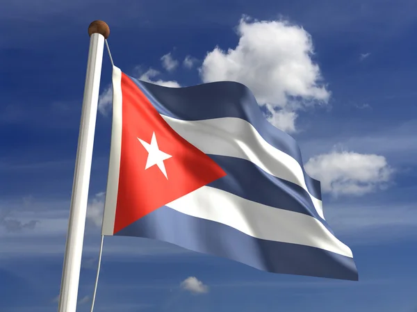 Küba bayrağı (ile kırpma yolu) — Stok fotoğraf