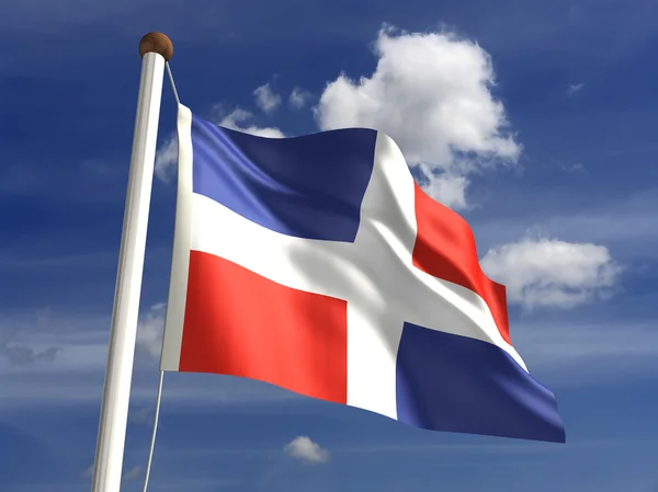 Bandeira da República Dominicana (com caminho de recorte ) — Fotografia de Stock