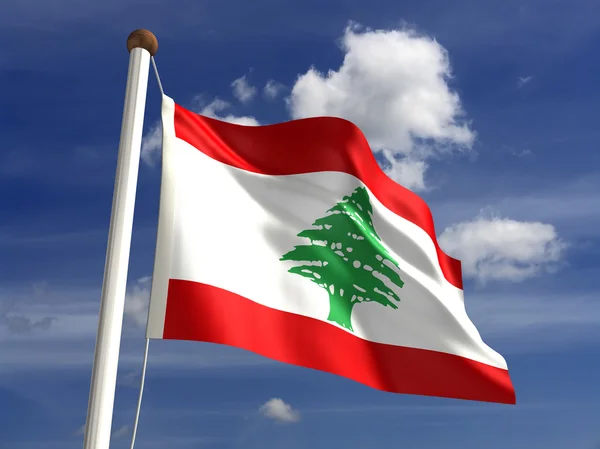 Drapeau du Liban (avec chemin de coupe ) — Photo