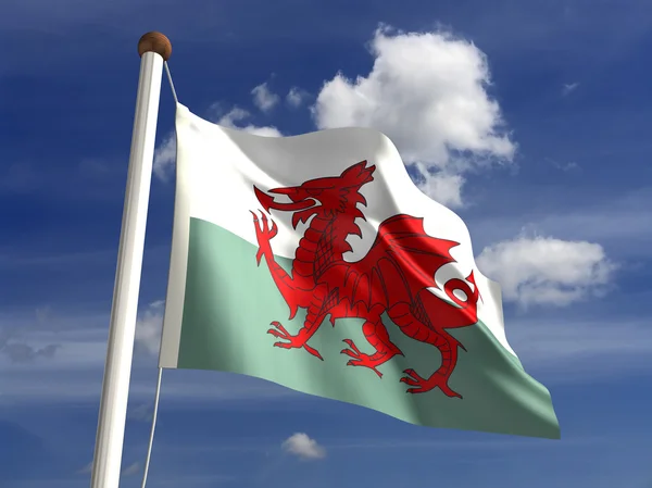 威尔士国旗 (与剪切路径) — 图库照片