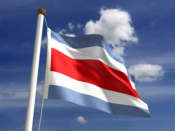 Flaga Kostaryki (ze ścieżką przycinającą) — Zdjęcie stockowe