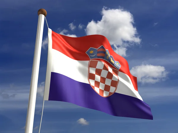 Bandeira da Croácia (com caminho de recorte ) — Fotografia de Stock