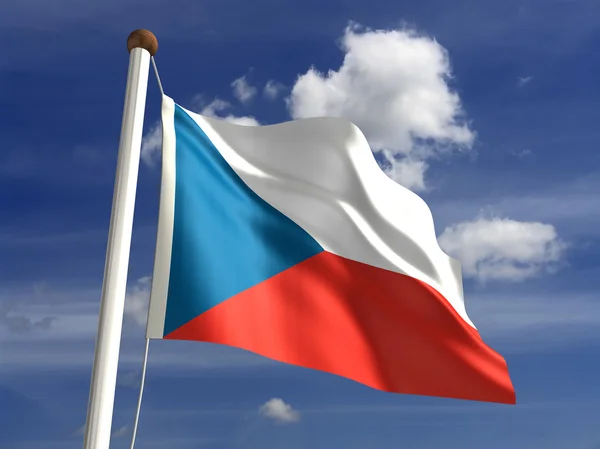 Flagge der Tschechischen Republik (mit Schneideweg)) — Stockfoto