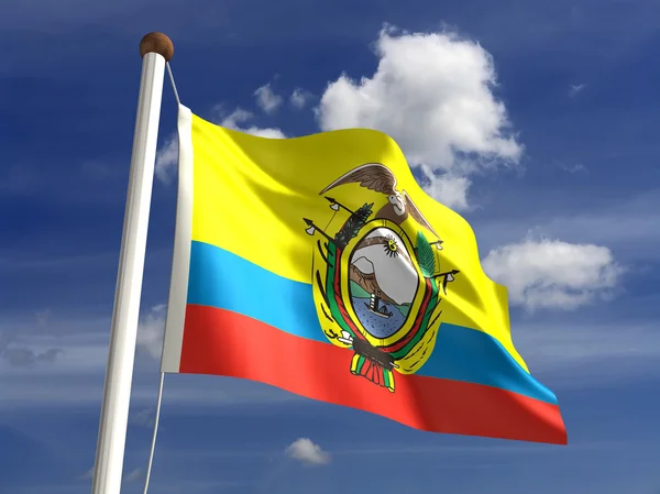 Bandeira do Equador (com caminho de recorte ) — Fotografia de Stock