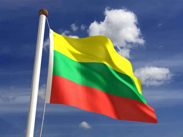 Bandeira da Lituânia (com caminho de recorte ) — Fotografia de Stock