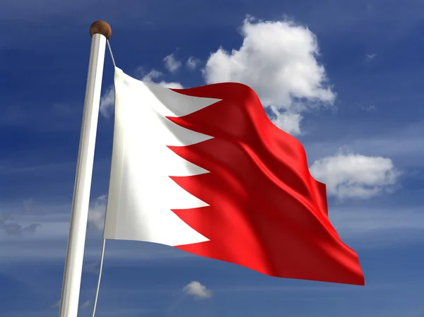 Bahrein (Bahrain) vlag (met uitknippad) — Stockfoto