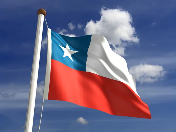 Şili bayrağı (ile kırpma yolu) — Stok fotoğraf
