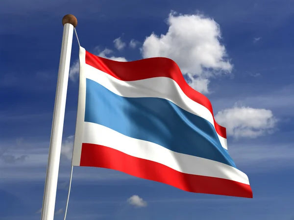 Flaga Tajlandii (ze ścieżką przycinającą) — Zdjęcie stockowe