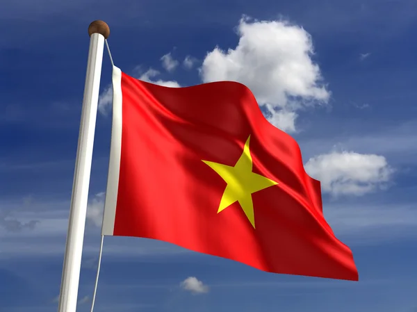Vlajka Vietnamu (s ořezovou cestou) — Stock fotografie