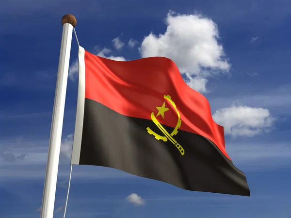 Angola bayrağı (ile kırpma yolu) — Stok fotoğraf