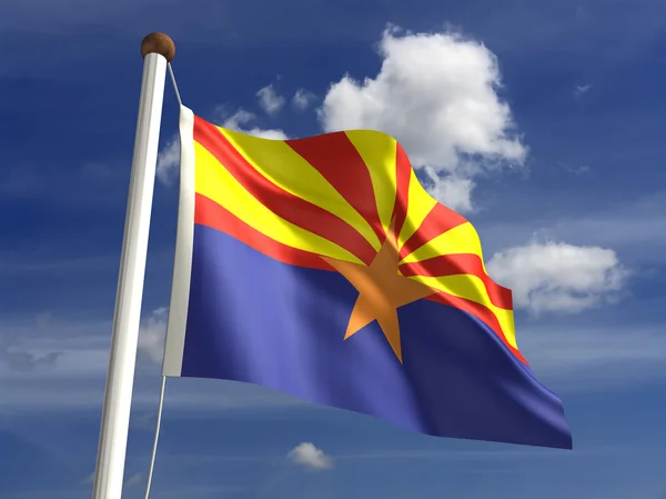 Прапор штату Арізона (з відсічним контуром) — стокове фото