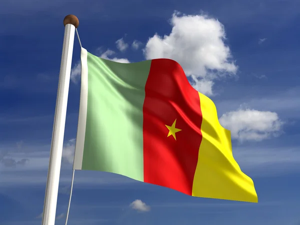 Bandeira dos Camarões (com caminho de recorte ) — Fotografia de Stock