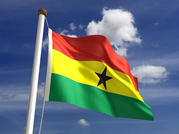 Bandeira do Gana (com caminho de recorte ) — Fotografia de Stock