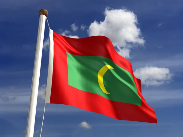 Maldiverna flagga (med urklippsbana) — Stockfoto