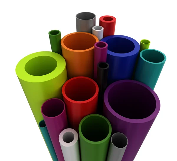 Tubi di plastica colorata — Foto Stock