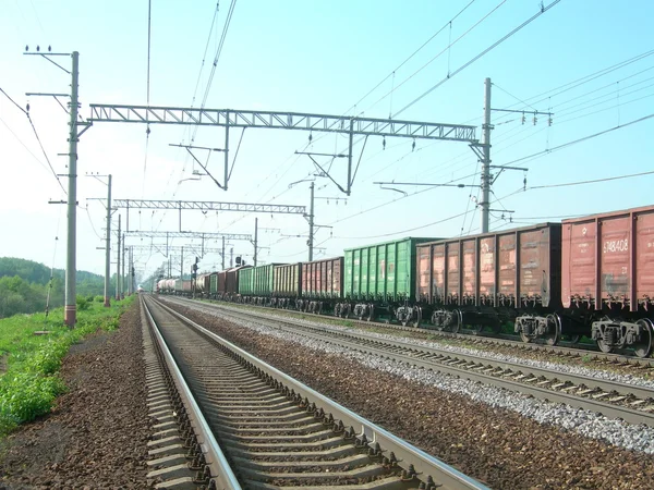 stock image Railroad and train