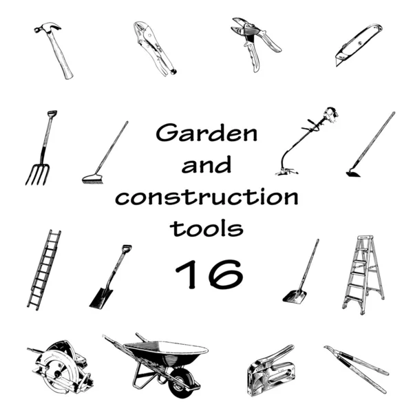 stock vector Garden and construction tools