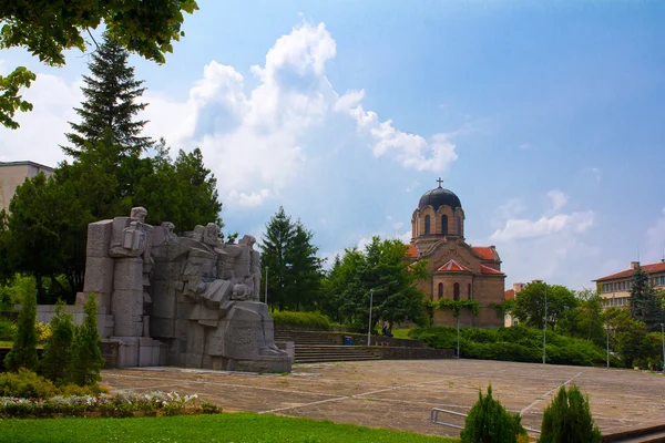 Piazza centrale nella città di Veliki Preslav — Foto Stock