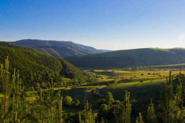 Koprivshtitsa green valley clipart