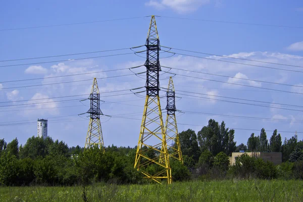 Supports of line of electricity transmissions — Stock Photo, Image