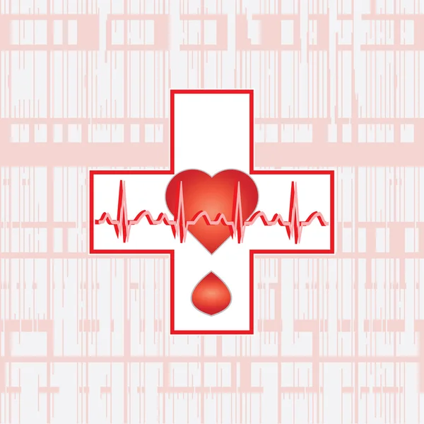 EKG kříž — Stockový vektor