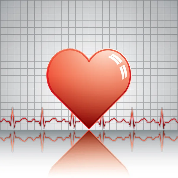 关于纹理与心电图心脏 — 图库矢量图片