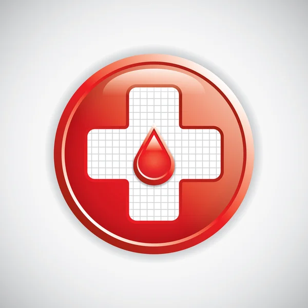 Pulsante donazione di sangue — Vettoriale Stock