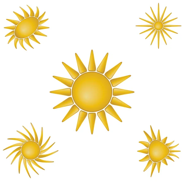 Яскрава символічна колекція векторного сонця — стоковий вектор