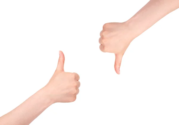 Thumbs up/Thumbs down — Stock Photo, Image