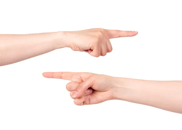 Hand zeigt mit Zeigefinger — Stockfoto